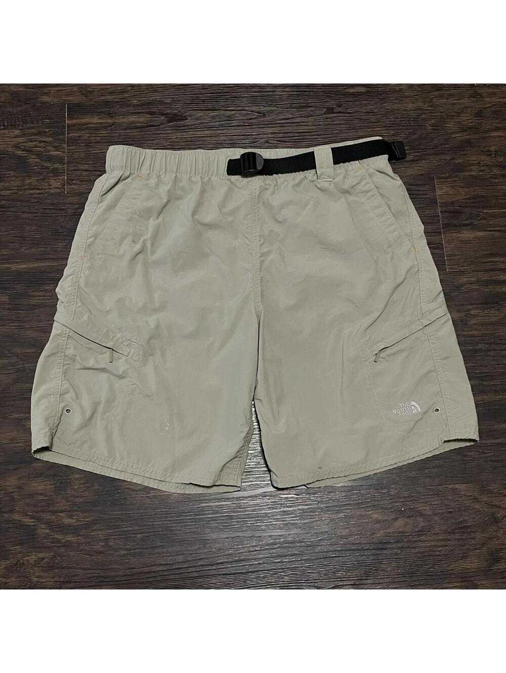 The North Face Mens Tan Khaki Belted Cargo Shorts Size Medium